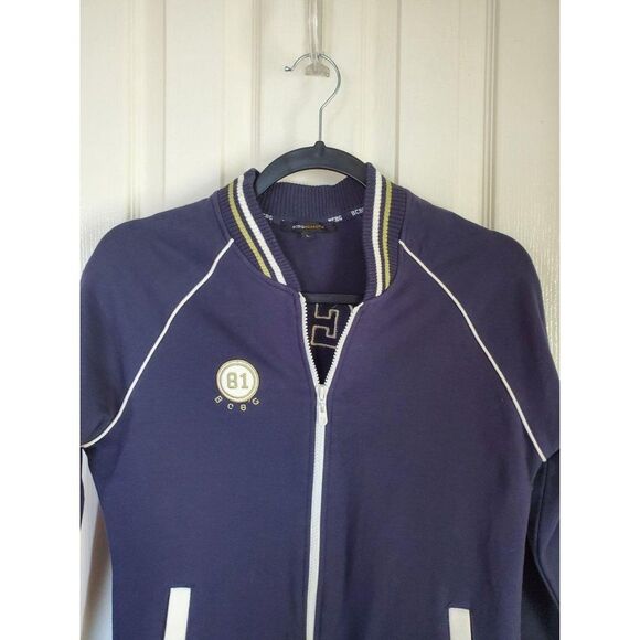 BCBGMAXAZRIA Womens Dress Navy Blue L  Full Zip Varsity Shirt Dress - Picture 5 of 9